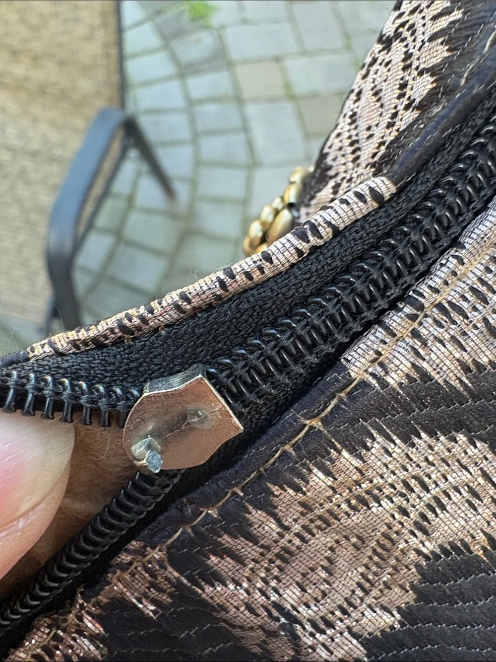 Embellished Black & Gold Evening Wristlet Bag